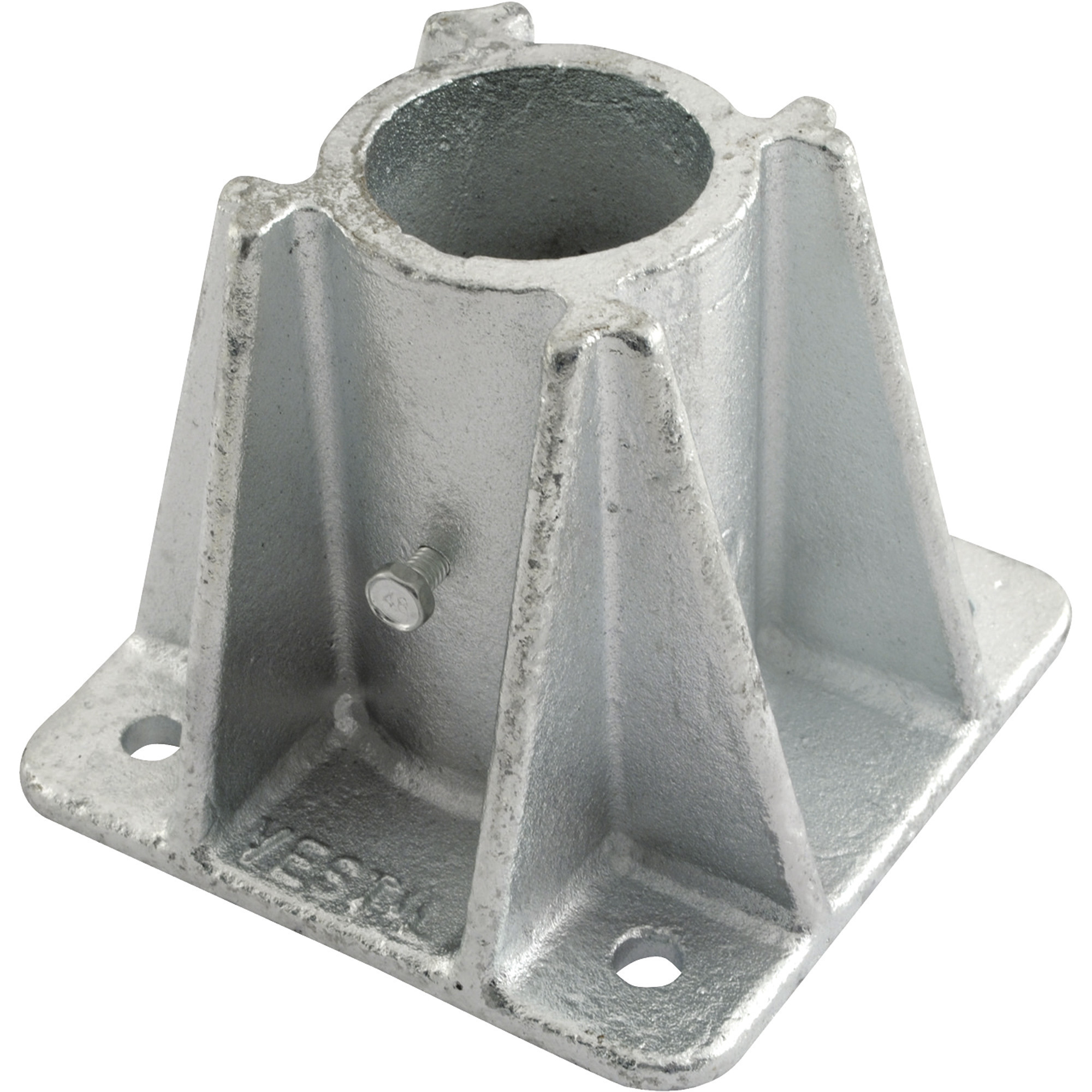 Vestil Dock Safety Railing Single Socket - Cast Steel, Accepts 2in. x 4in. or 2in. x 6in. Wood, Model# VDKR-P101